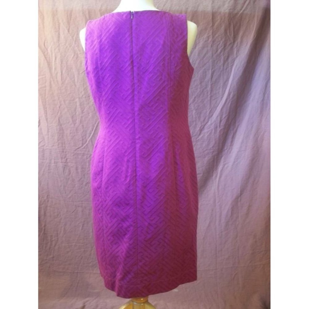 Taylor Jacquard Cotton Magenta  Sheath Dress 8 NEW - Picture 4 of 4
